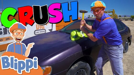 Blippi Crushes A Car With An Excavator! Learn Verbs For Kids Educational Videos For Toddlers